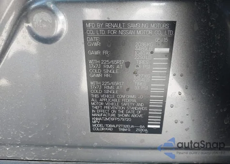 2015 Nissan Rogue S from USA, damaged, VIN KNMAT2MT6FP579720